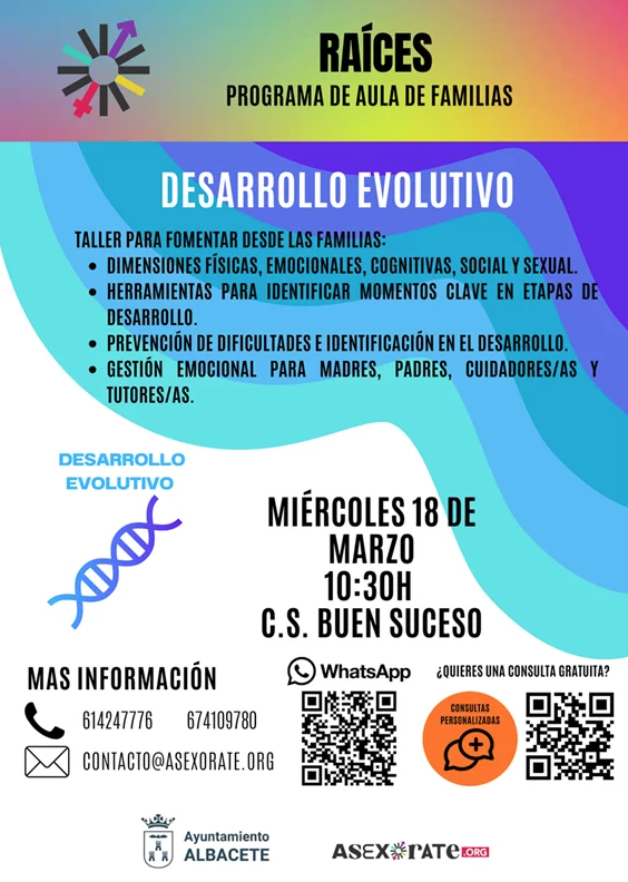 Desarrollo evolutivo — Taller para familias