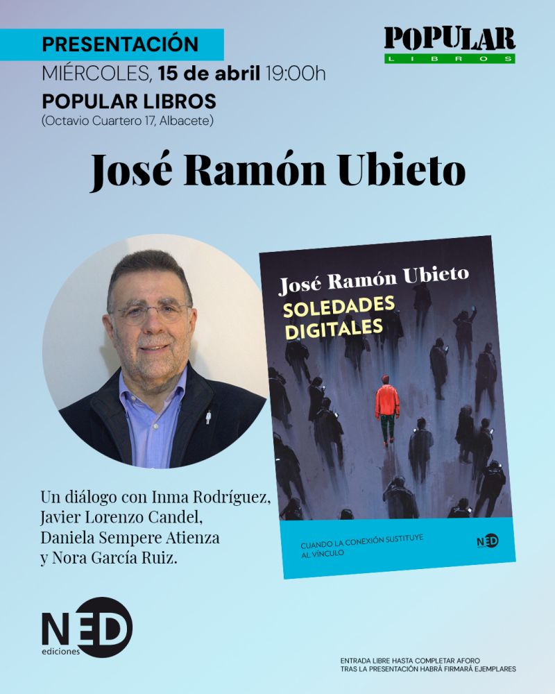 José Ramón Ubieto presenta Soledades digitales. Cuando la desconexión sustituye al vínculo