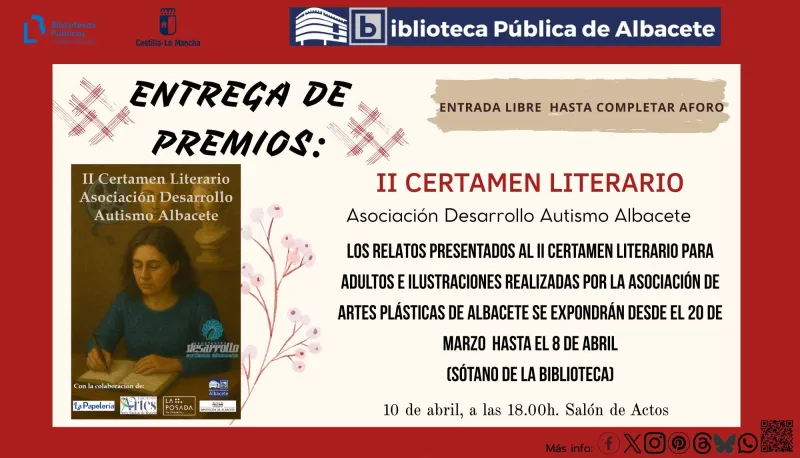 II Certamen Literario para Adultos Asociación Desarrollo Autismo de Albacete