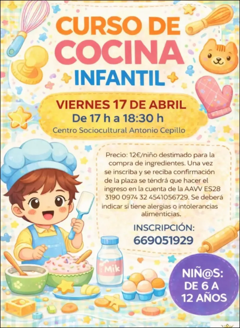 Curso de cocina infantil
