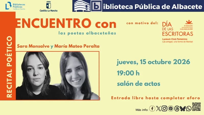 Encuentro con las poetas albaceteñas Sara Monsalve y María Mateo Peralta