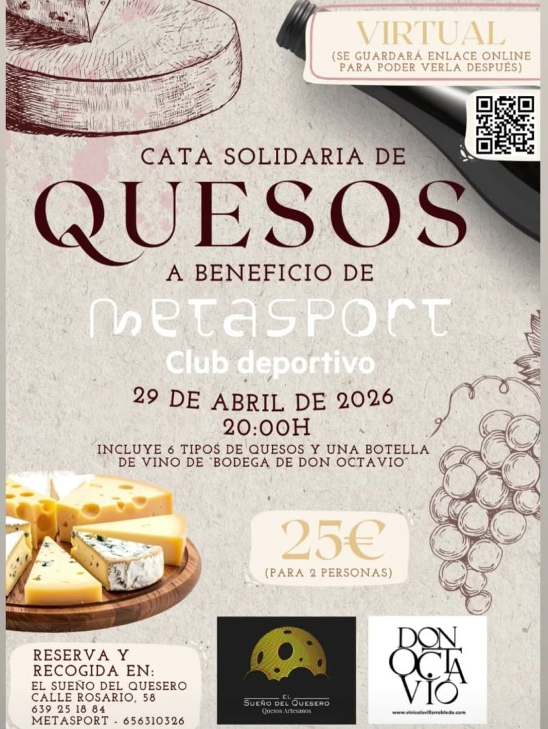 Cata solidaria virtual de quesos a beneficio de Metasport