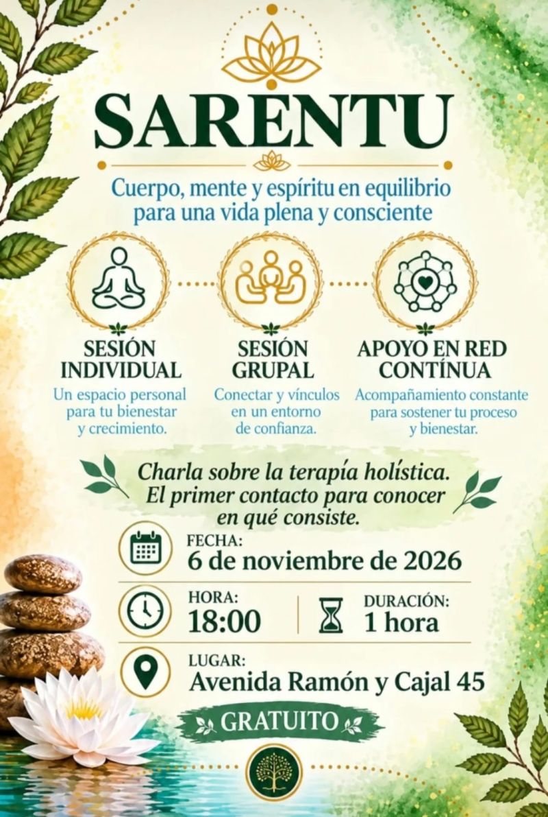 Charla sobre terapia holística — Sarentu