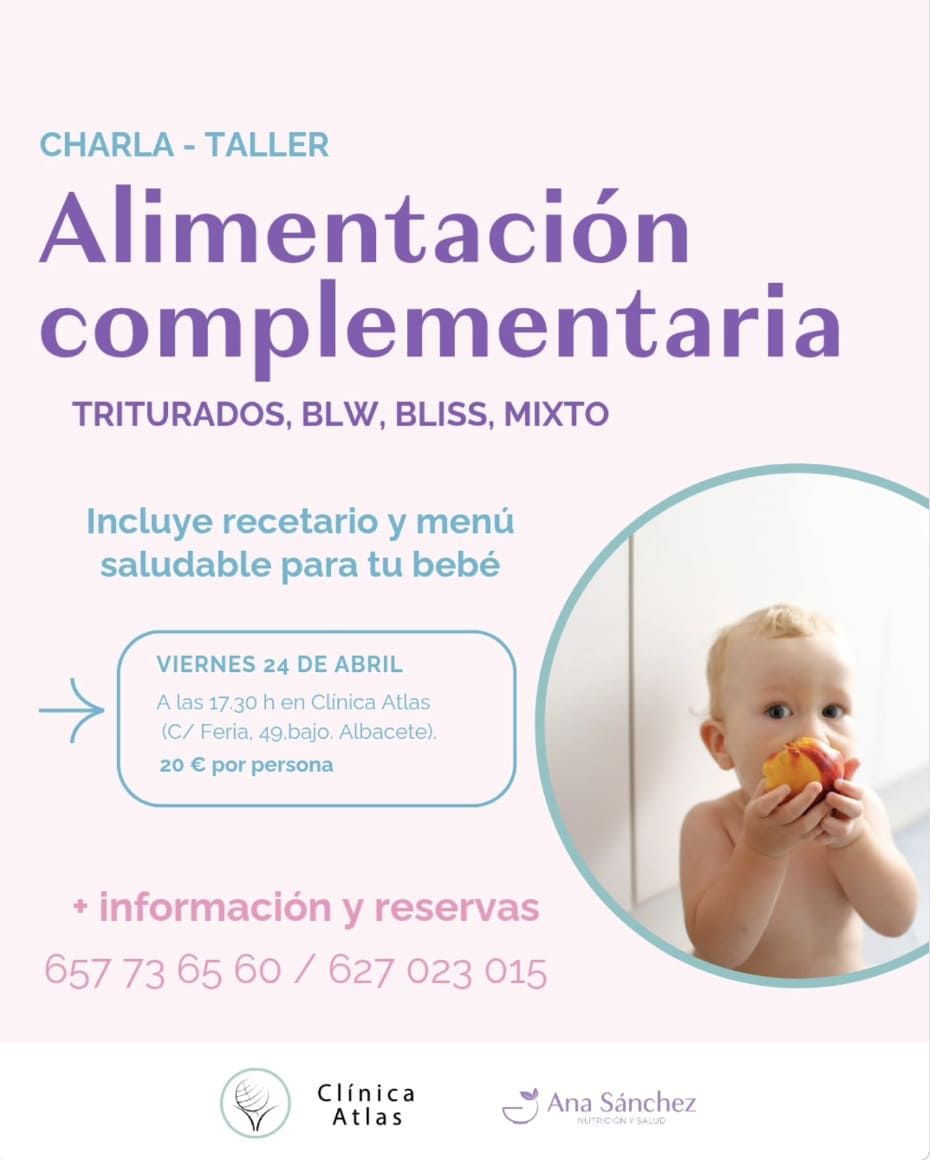 CHARLA-TALLER Alimentación complementaria TRITURADOS, BLW, BLISS, MIXTO