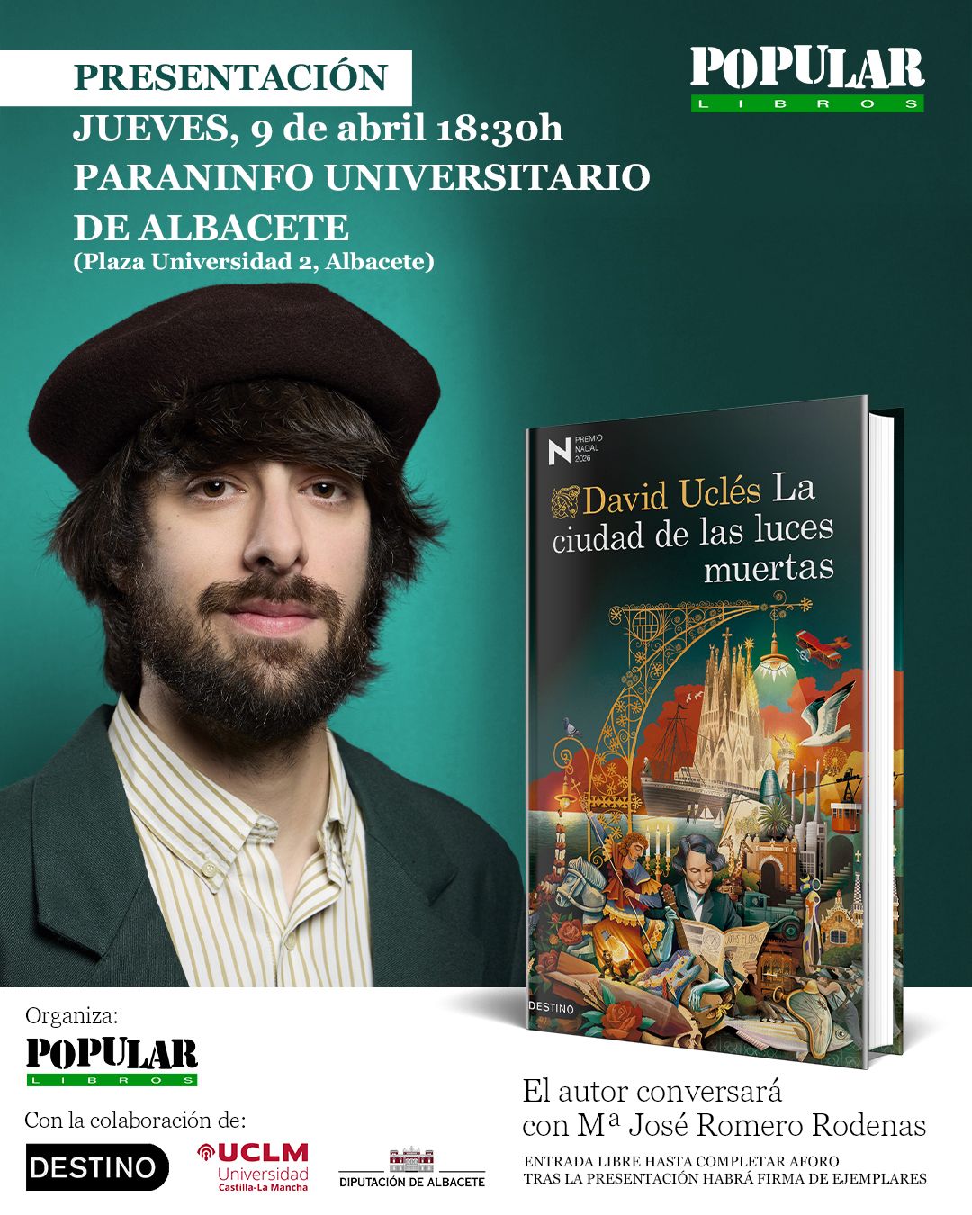 David Uclés presenta La ciudad de las luces muertas