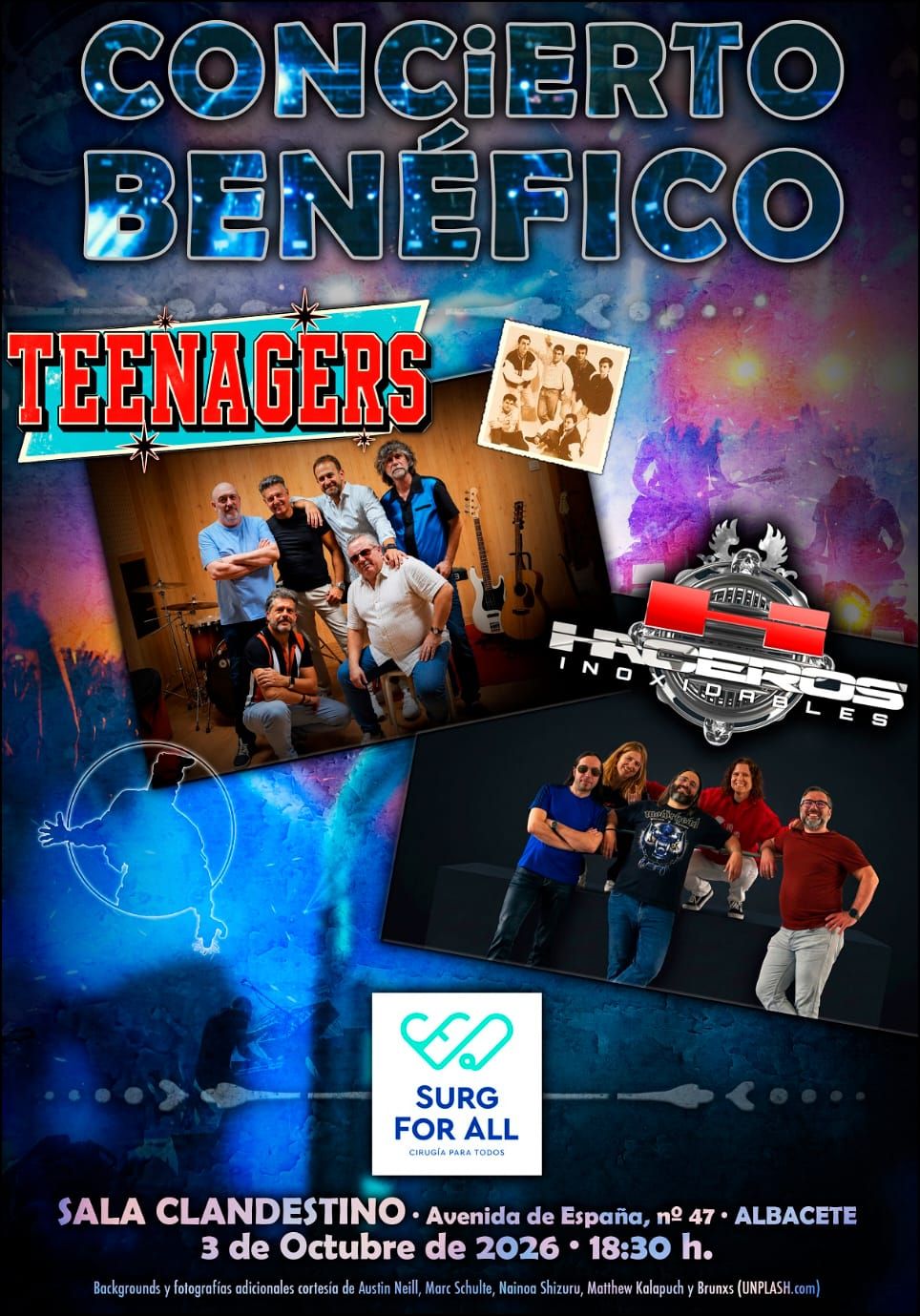 Concierto benéfico — Teenagers + Aceros Inoxidables