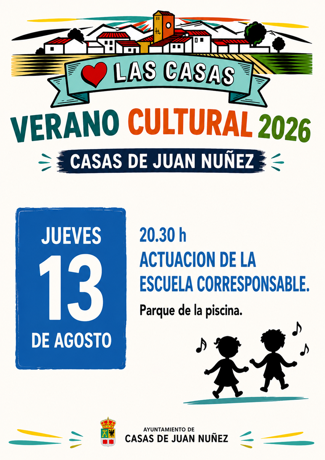Actuación de la Escuela Corresponsable en Casas de Juan Núñez — Verano Cultural 2026