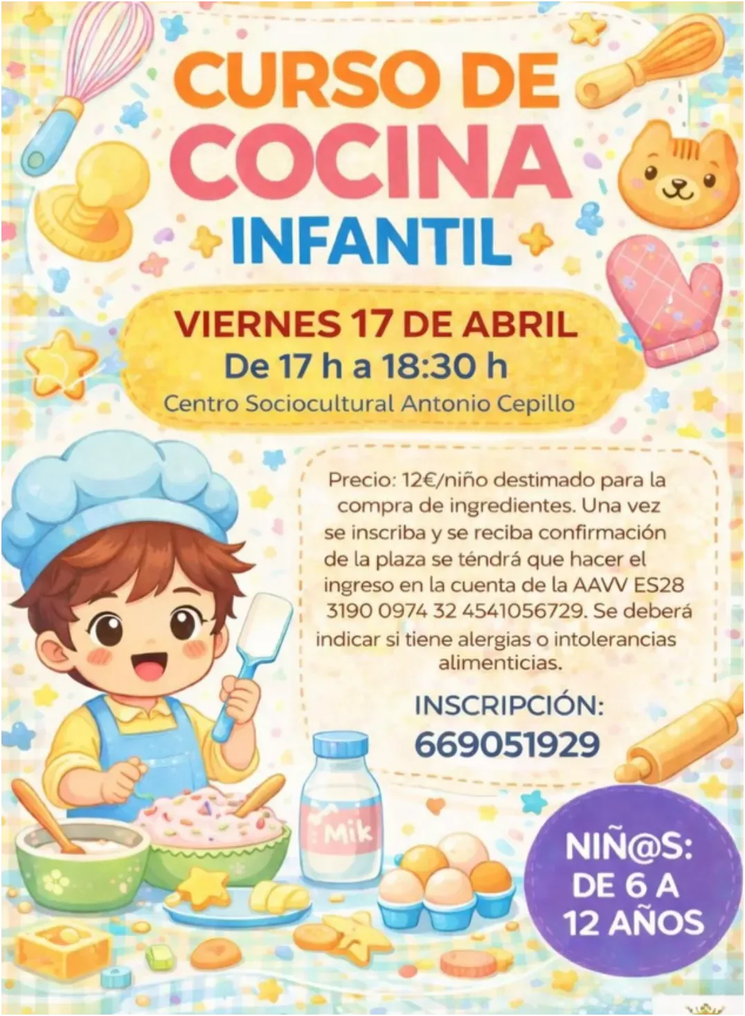 Curso de cocina infantil