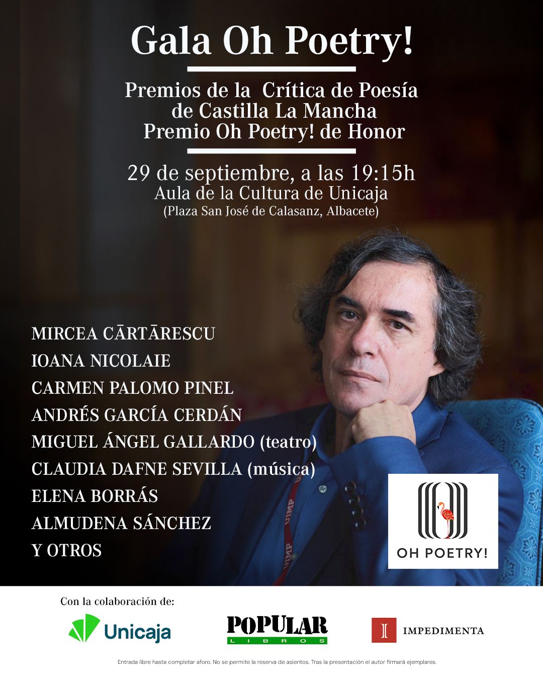 Premios Oh! Poetry - Premio de Honor a Mircea Cărtărescu