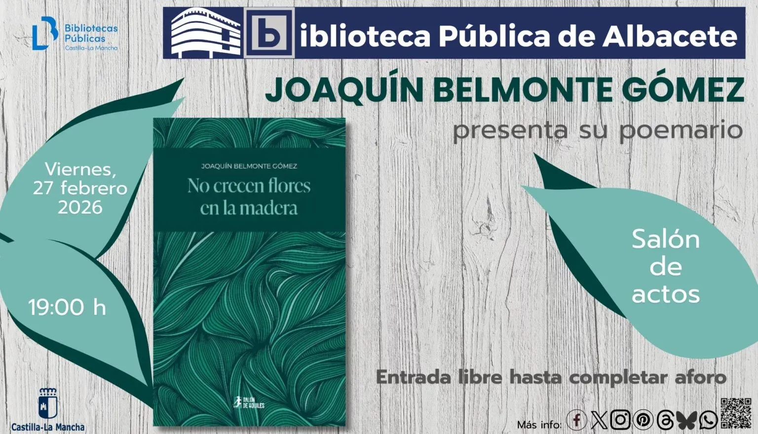 Presentación del poemario “No crecen flores en la madera”