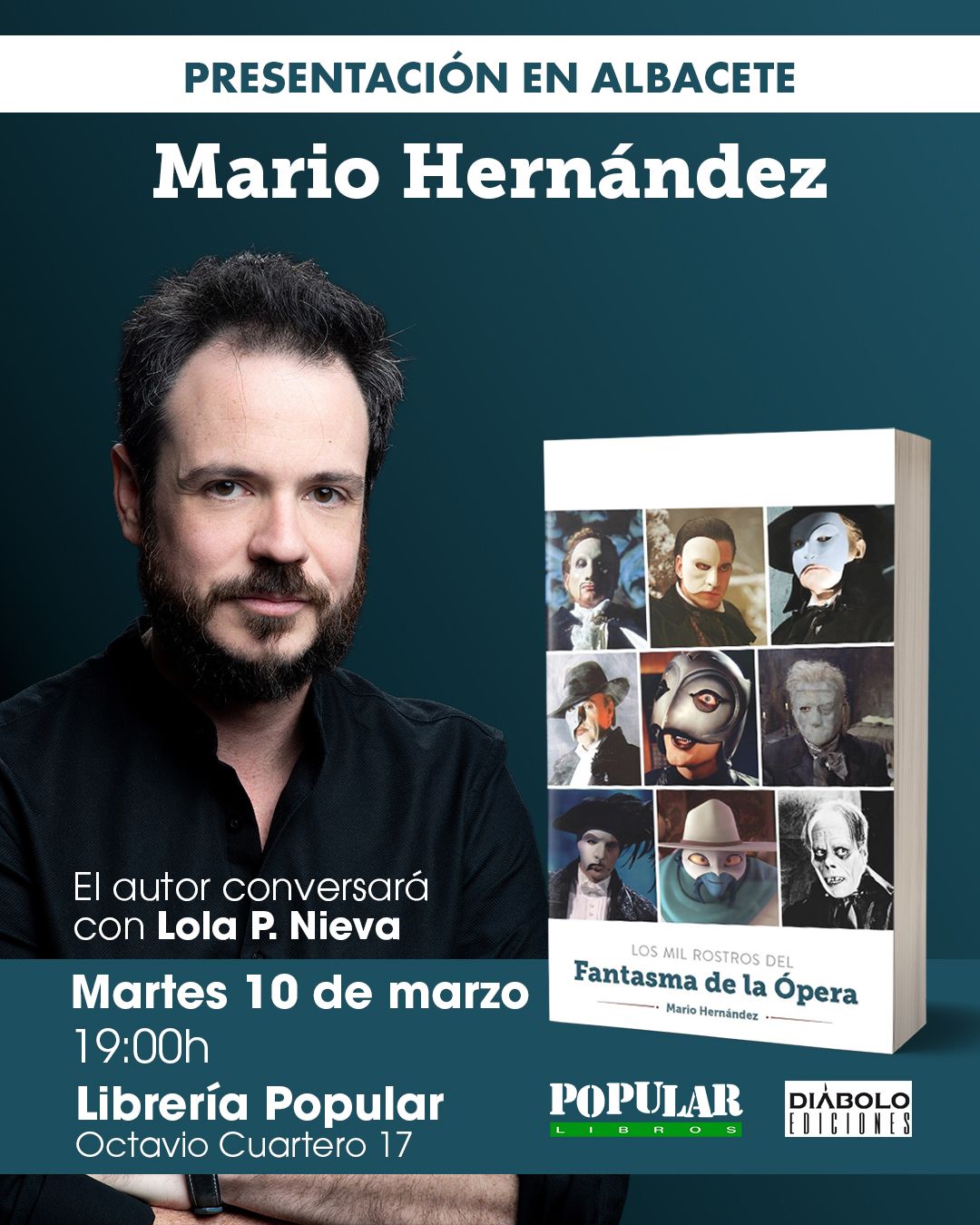 Mario Hernández presenta Los mil rostros del Fantasma de la Ópera