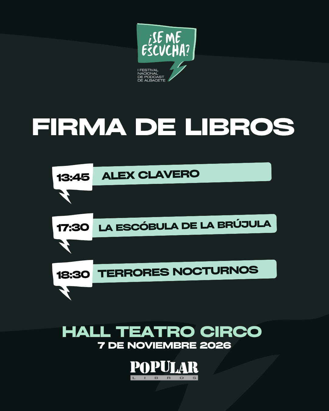 Firma de libros en el Festival Nacional de Podcast ¡Se Me Escucha!