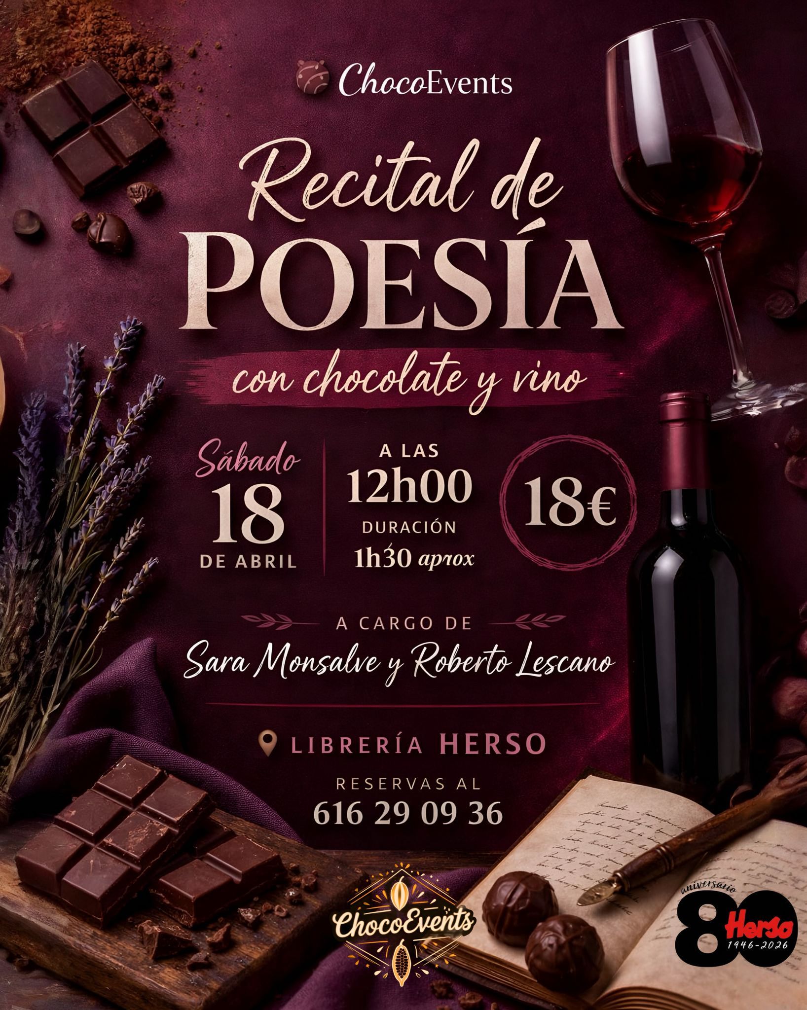 Recital de poesía y cata de chocolate