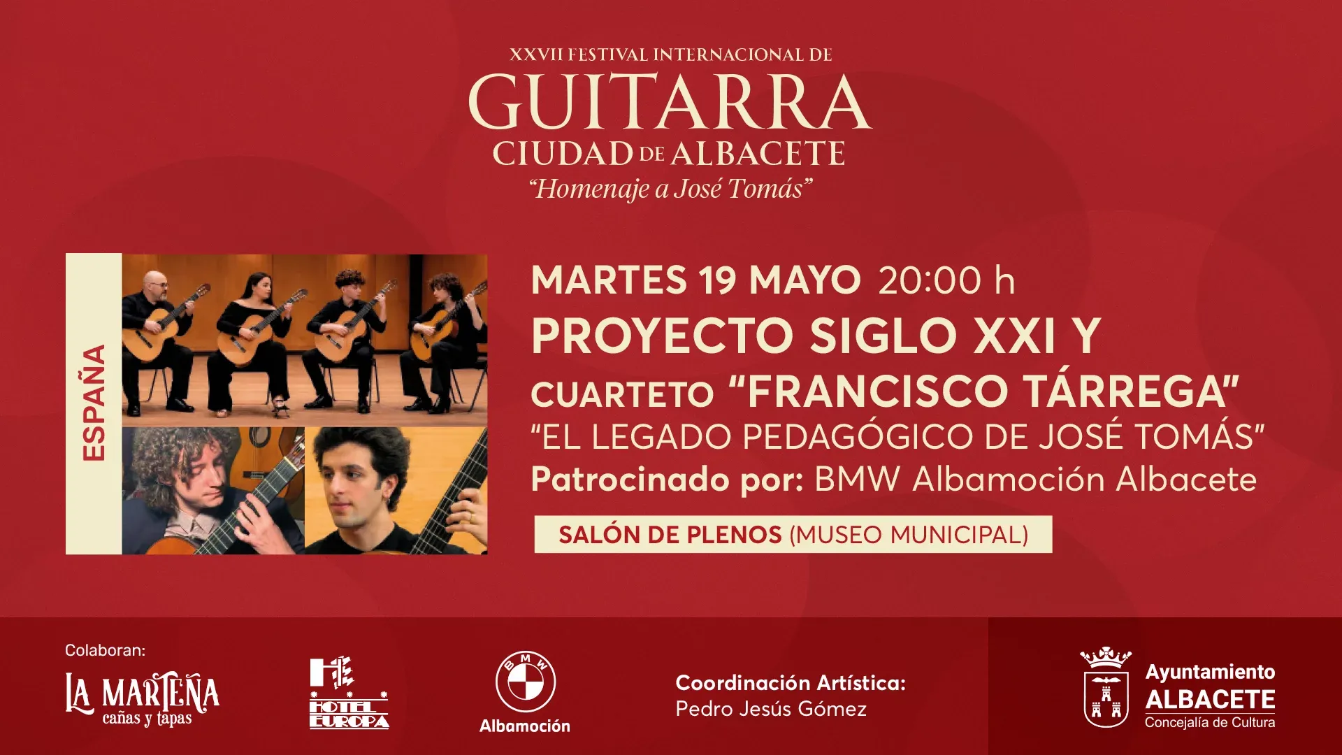 Proyecto S. XXI & Cuarteto “Francisco Tárrega” – El legado pedagógico de José Tomás