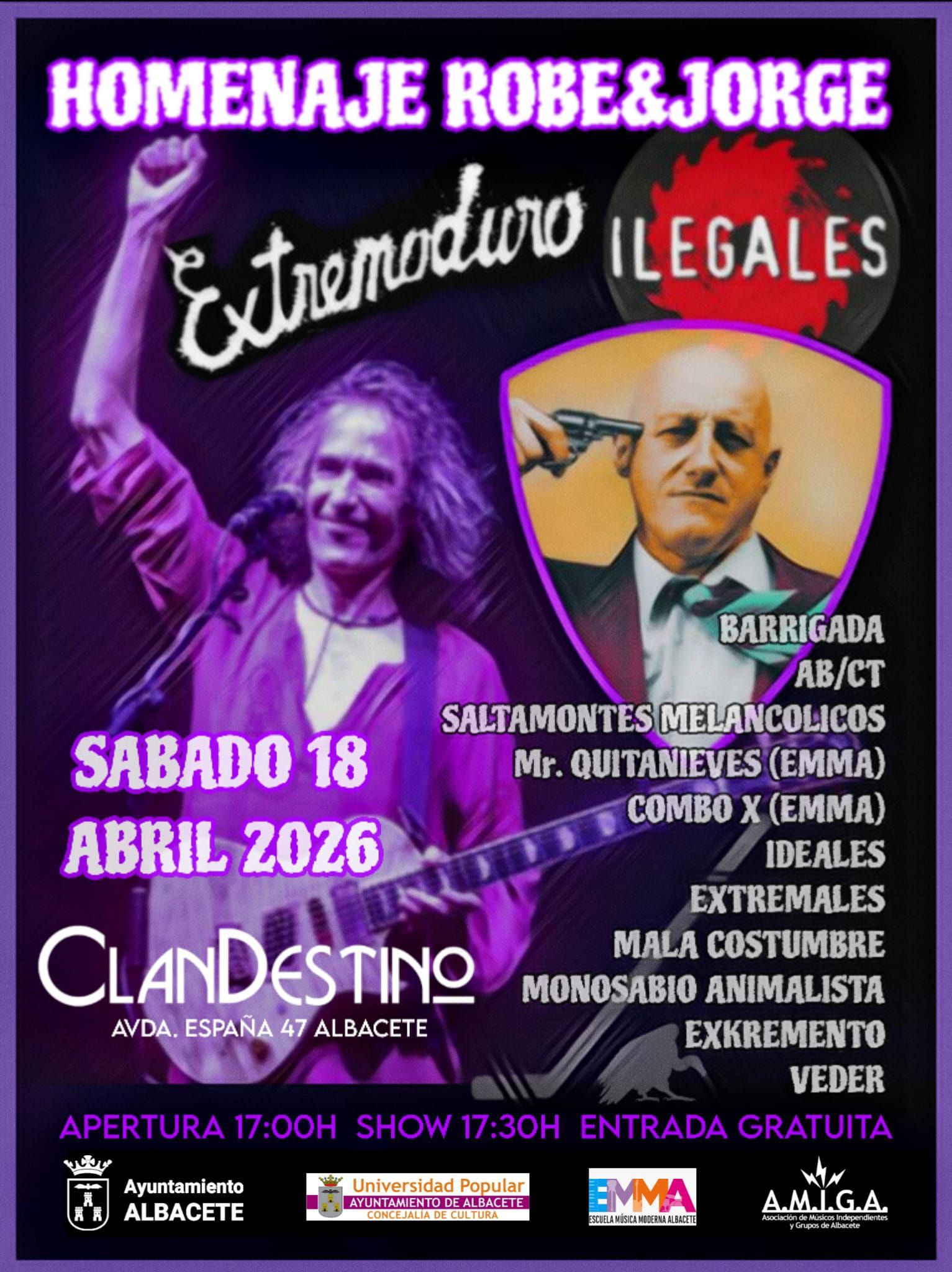 Homenaje a Robe y Jorge – Tributo a Extremoduro e Ilegales