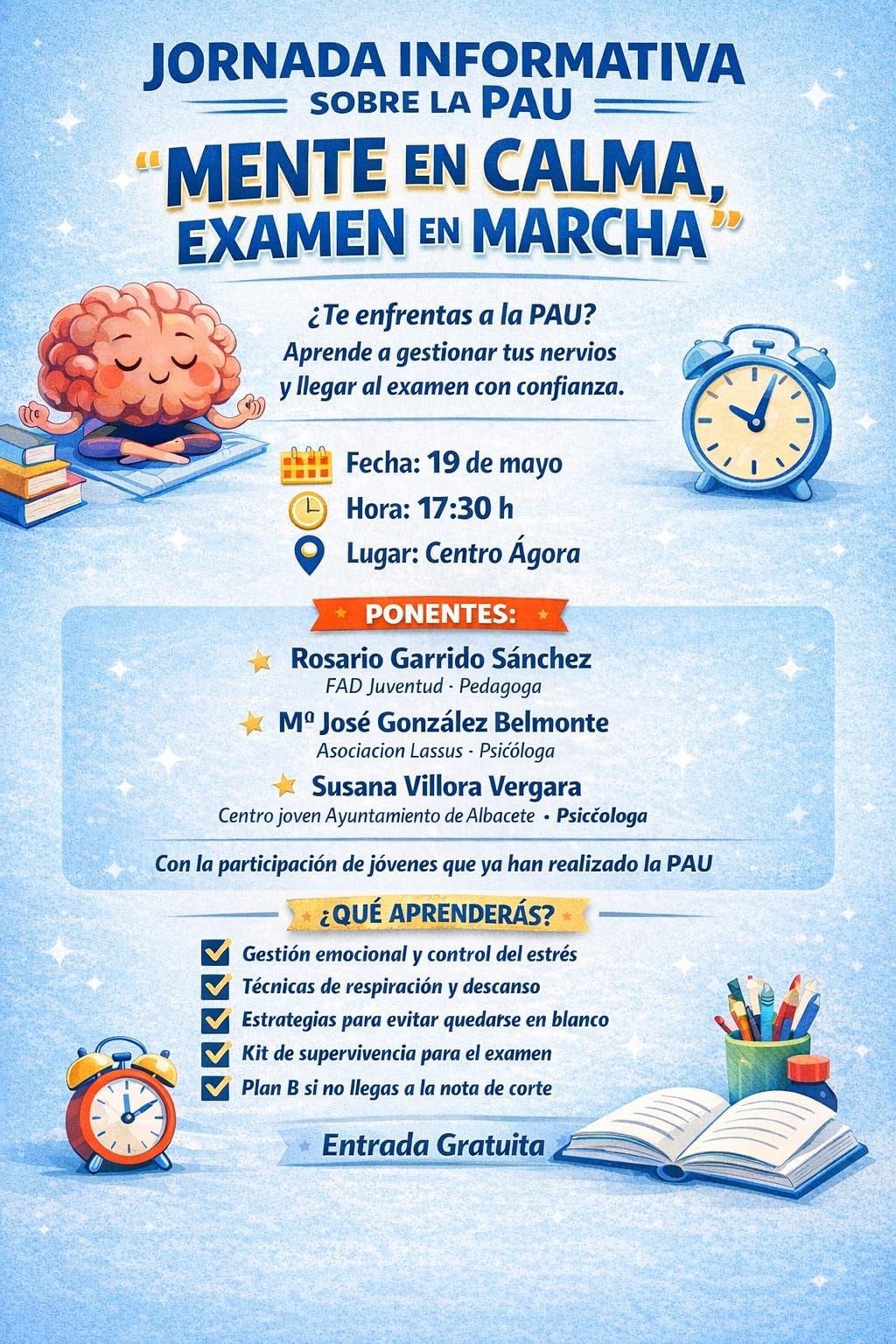 Jornada informativa sobre la PAU: “Mente en calma, examen en marcha”