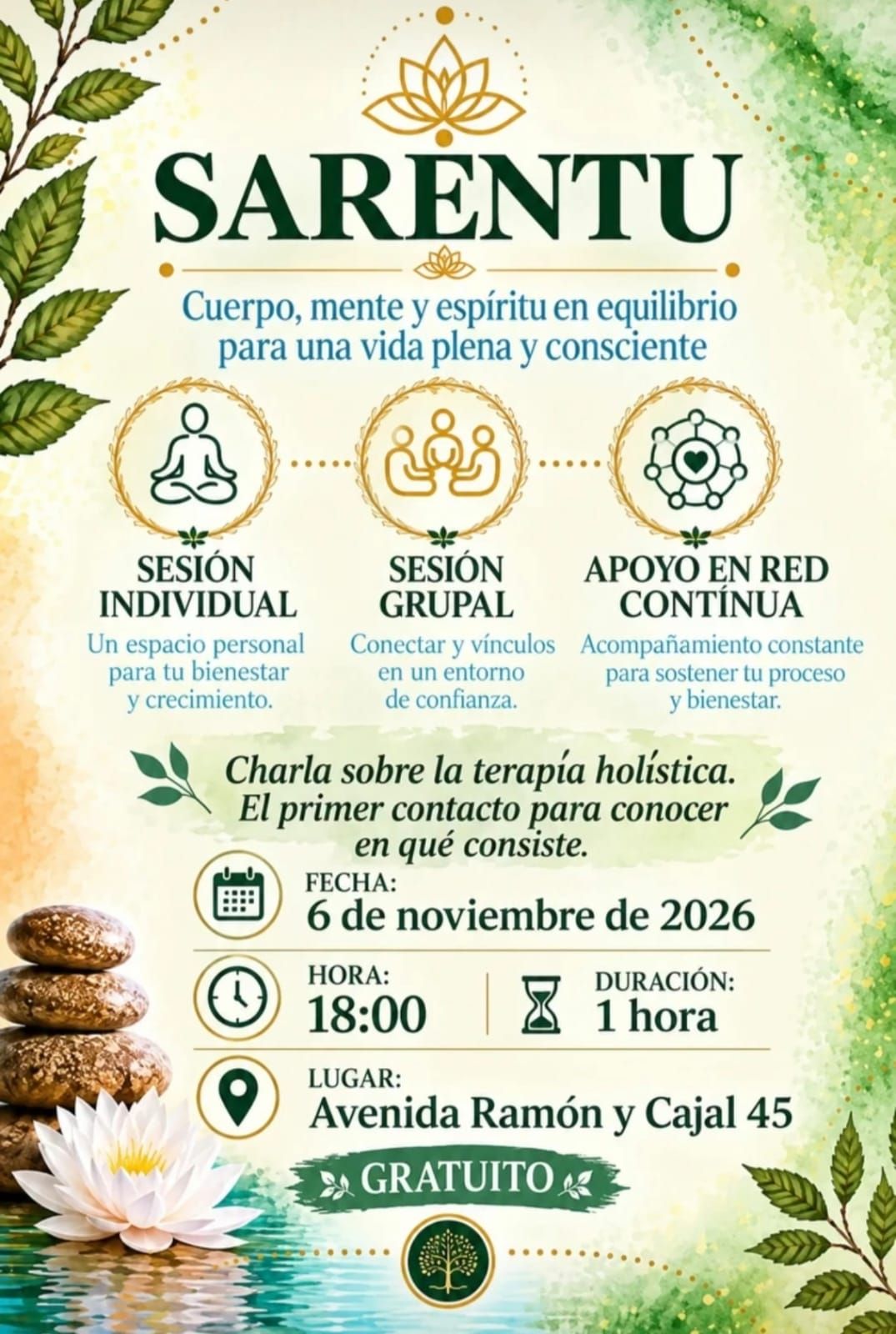 Charla sobre terapia holística — Sarentu
