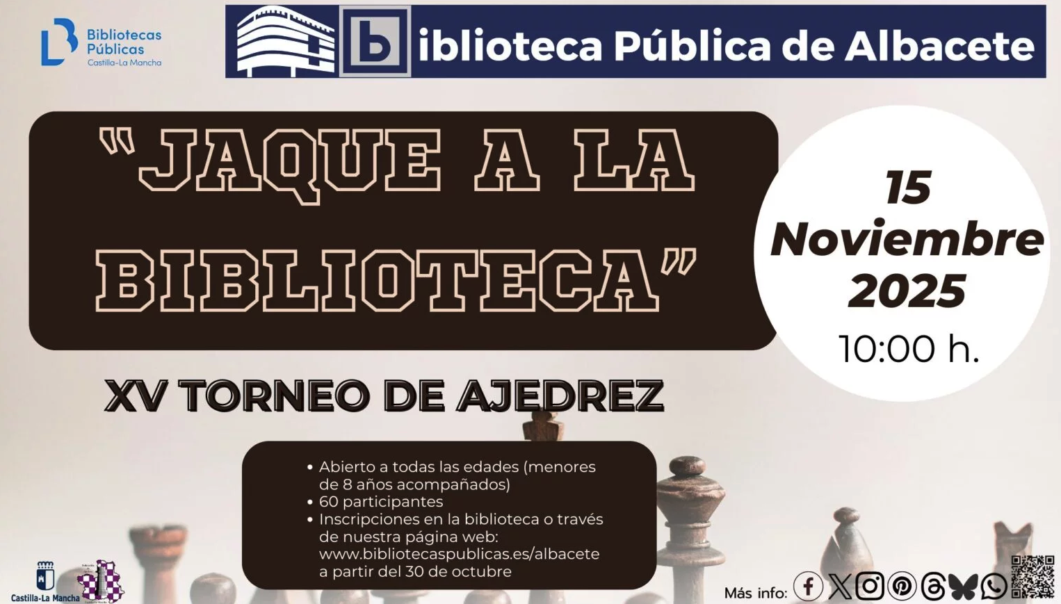 XV Torneo de Ajedrez “Jaque a la Biblioteca”